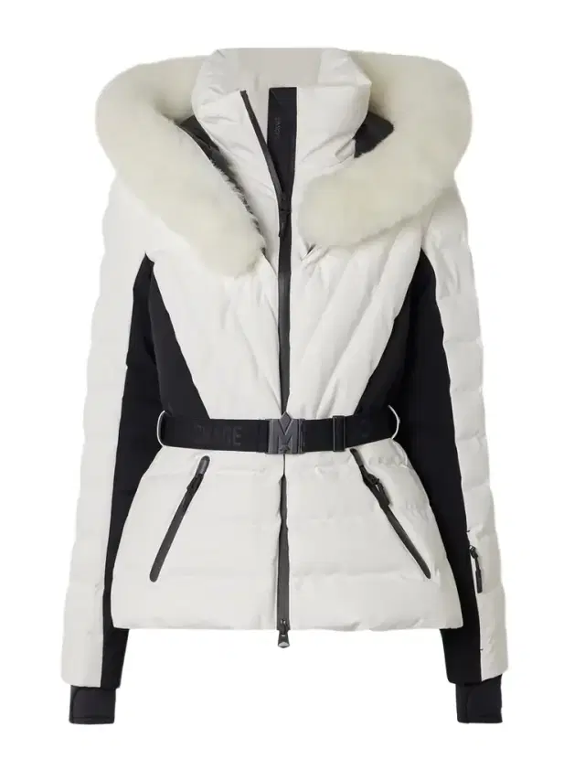 Elita Hooded Belted Quilted Down Ski Jacket