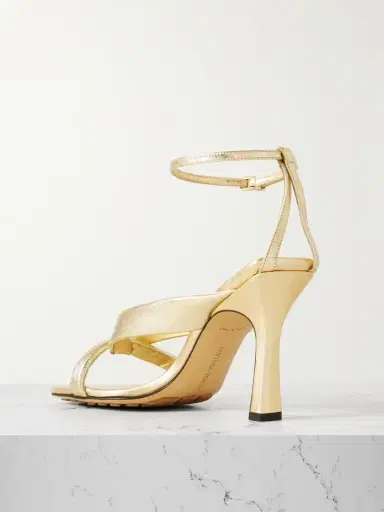 Bottega Veneta Riva Padded Metallic Leather Sandals | Thumbnail 2