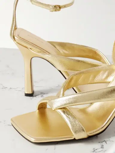 Bottega Veneta Riva Padded Metallic Leather Sandals | Thumbnail 4