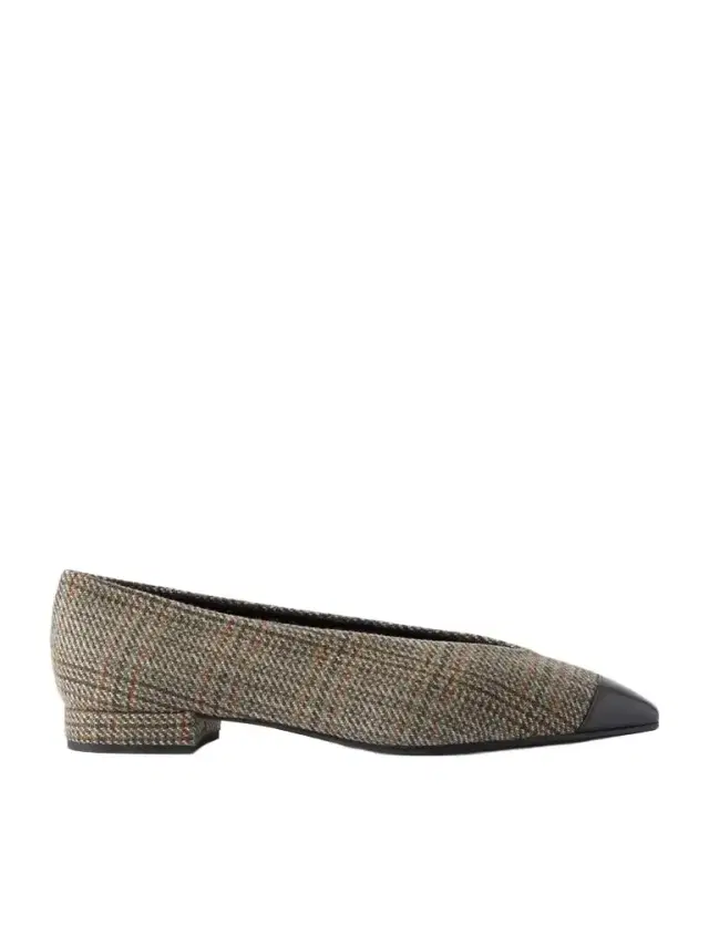 Loro Piana Rebecca Leather-trimmed Checked Tweed Ballet Flats