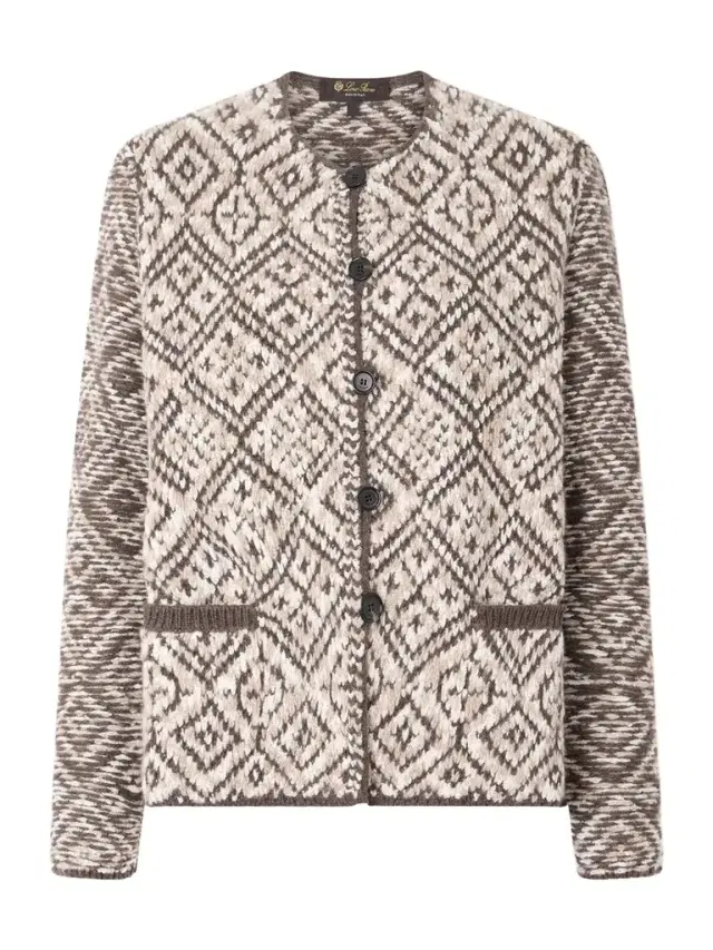 Loro Piana Jacquard-knit Cashmere Cardigan