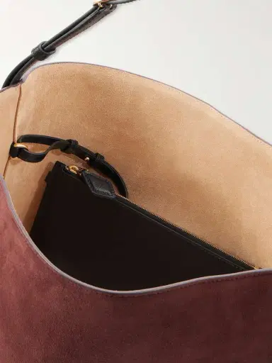 Alaïa Hip Large Logo-detailed Leather-trimmed Suede Bucket Bag | Thumbnail 5 Alaïa Hip Large Logo-detailed Leather-trimmed Suede Bucket Bag | Thumbnail 5