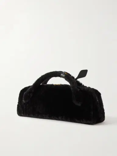 Alaïa Le Teckel Leather-trimmed Shearling Clutch | Thumbnail 3 Alaïa Le Teckel Leather-trimmed Shearling Clutch | Thumbnail 3