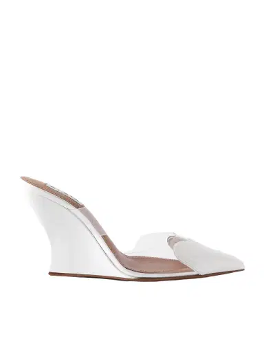 Alaïa Le Cœur Patent-leather And Pvc Wedge Mules | Thumbnail 1 Alaïa Le Cœur Patent-leather And Pvc Wedge Mules | Thumbnail 1