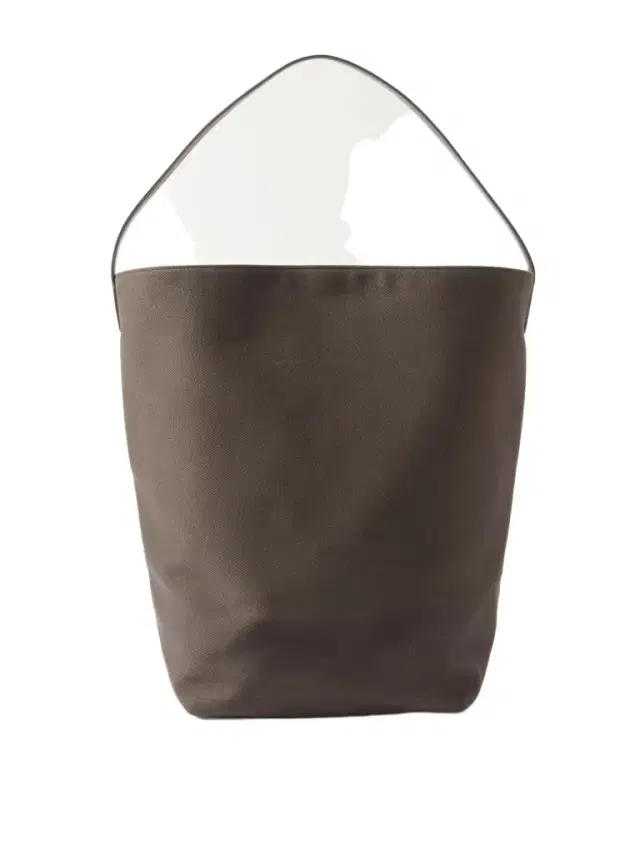 N/s Large Leather-trimmed Cotton-twill Tote