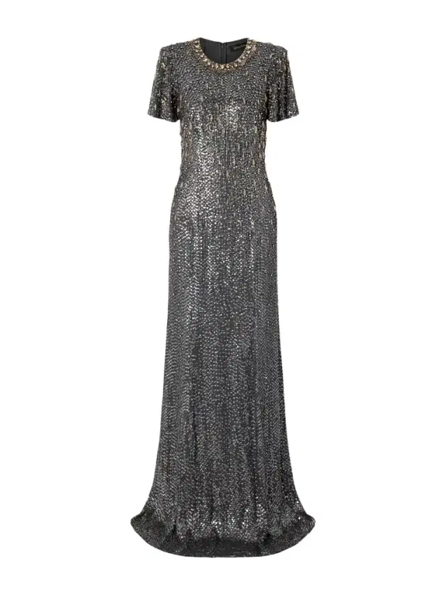 Serenity Crystal-embellished Sequined Crepe Gown