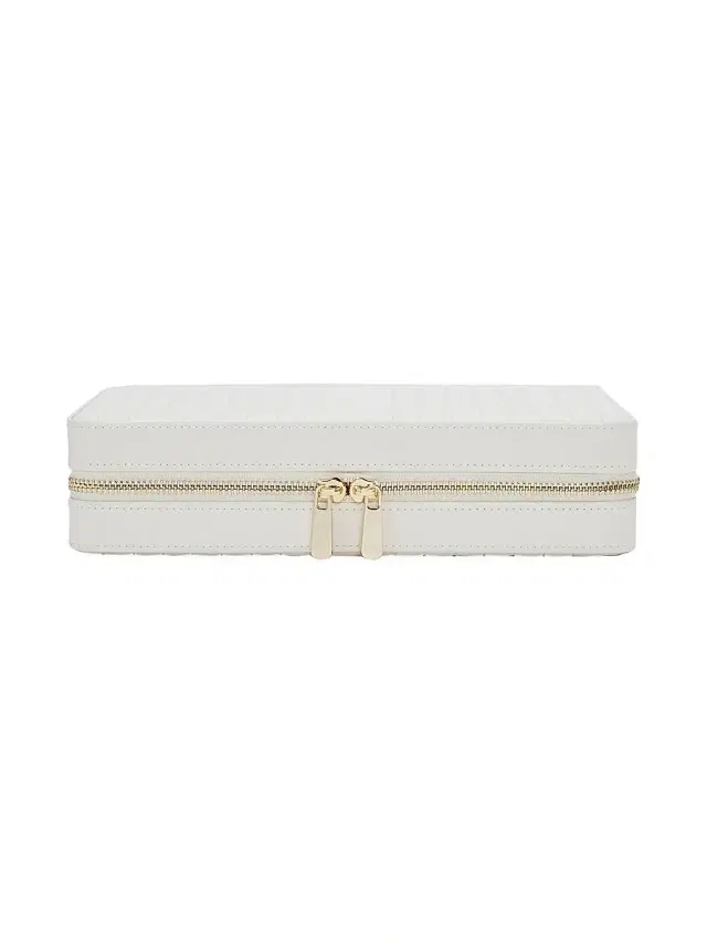 Wolf Maria Large Quilted Leather Zip Jewelry Case - Navy