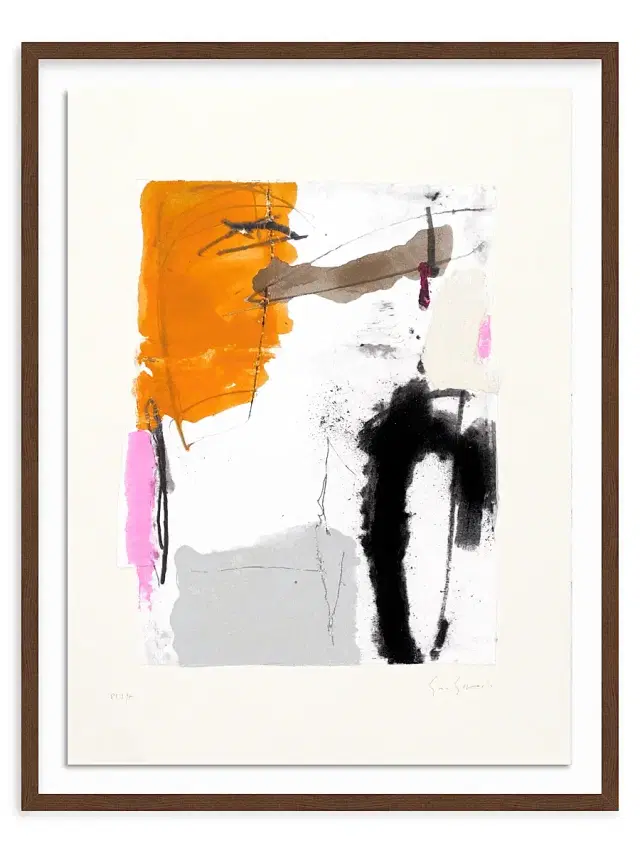''Sin Título I''Framed Screenprinting Collage on Paper, 36''x 28''
