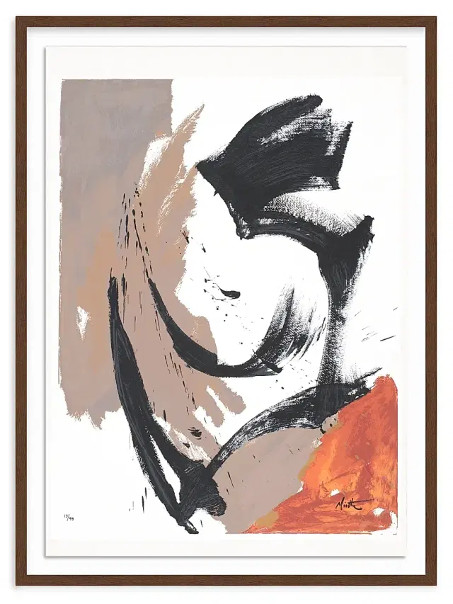 ''Mancha roja''Framed Screenprint on Canvas, 41''x 30''