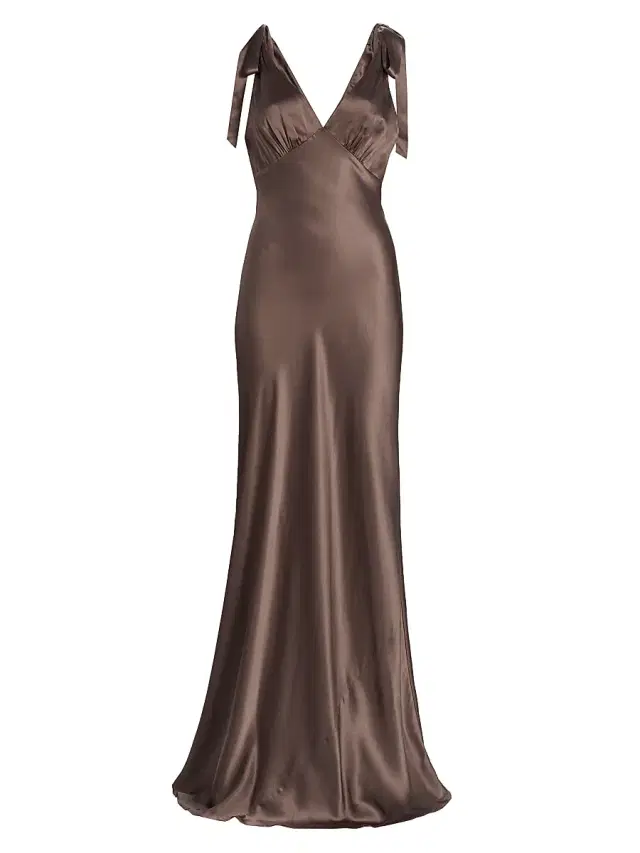 Reformation Women's Pernille Silk Tie-Strap Dress - Magnetic