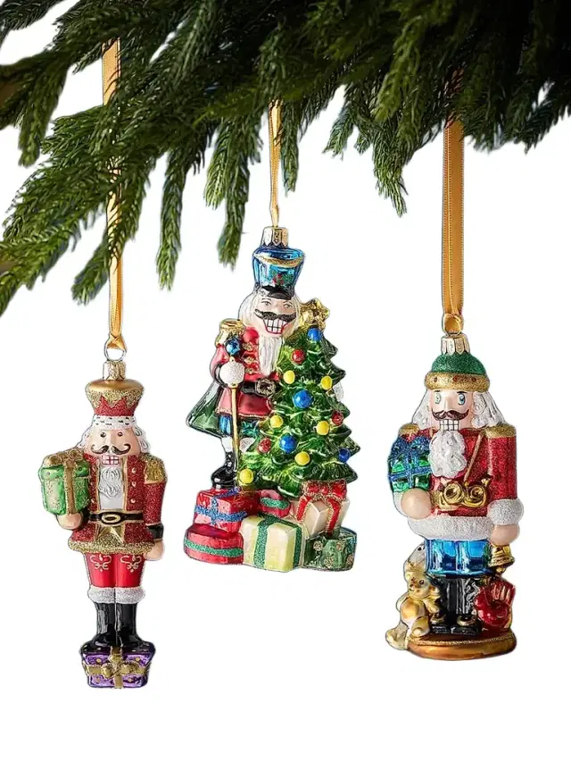 Assorted Nutcrackers 3-Piece Christmas Ornament Set