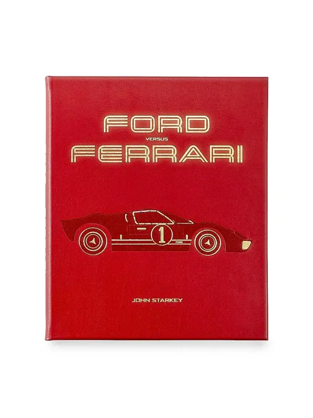 Graphic Image Ford vs. Ferrari Leather Bound Book - Red