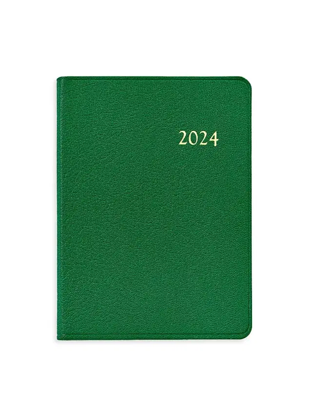 Graphic Image 2024 Leather Notebook - Kelly Green