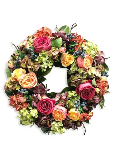 Winward Home Everyday Hydrangea Rose Wreath | Thumbnail 1