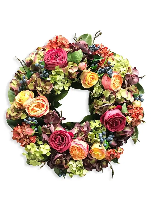 Winward Home Everyday Hydrangea Rose Wreath