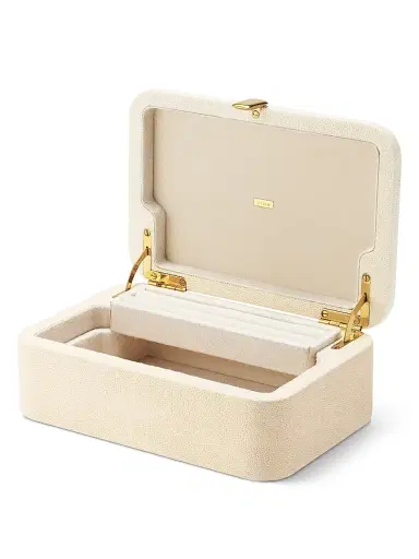 AERIN Abella Small Shagreen Jewelry Box - Cream | Thumbnail 1 AERIN Abella Small Shagreen Jewelry Box - Cream | Thumbnail 1
