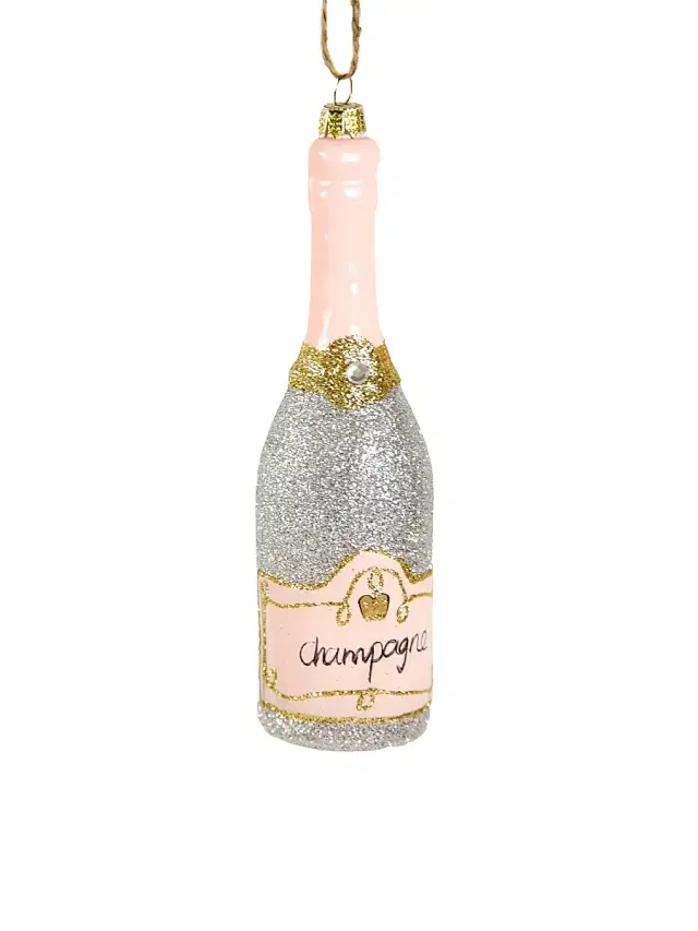 Cody Foster & Co Glittered Champagne Glass Ornament