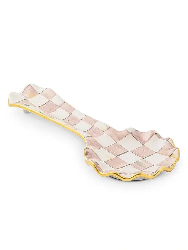 Rosy Check Ceramic Spoon Rest