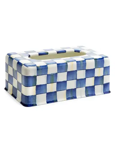 MacKenzie-Childs Royal Check Enamel Standard Tissue Box Cover | Thumbnail 1 MacKenzie-Childs Royal Check Enamel Standard Tissue Box Cover | Thumbnail 1