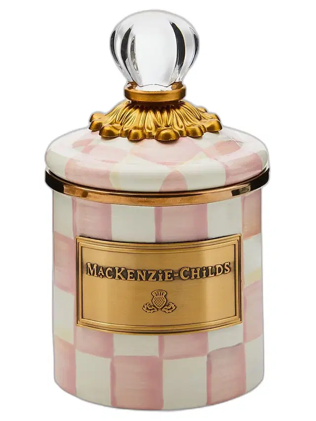 Mini Rosy Check Enamel Canister