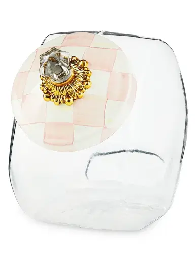 MacKenzie-Childs Rosy Check Lid Cookie Jar | Thumbnail 1 MacKenzie-Childs Rosy Check Lid Cookie Jar | Thumbnail 1