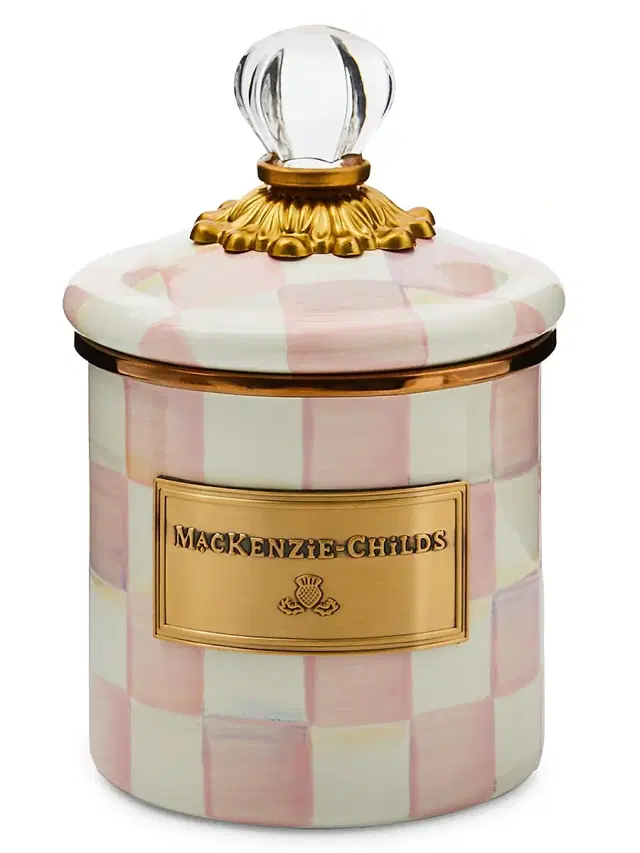 Rosy Check Enamel Demi Canister