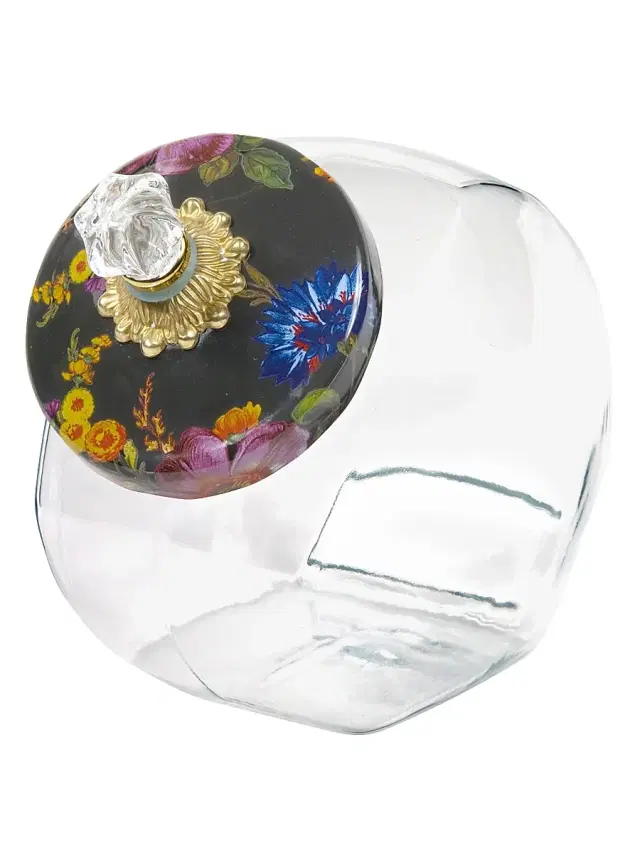 MacKenzie-Childs Flower Market Cookie Jar - White