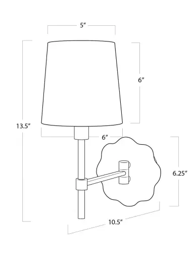 Regina Andrew Classics Mia Swing Arm Sconce - White | Thumbnail 4