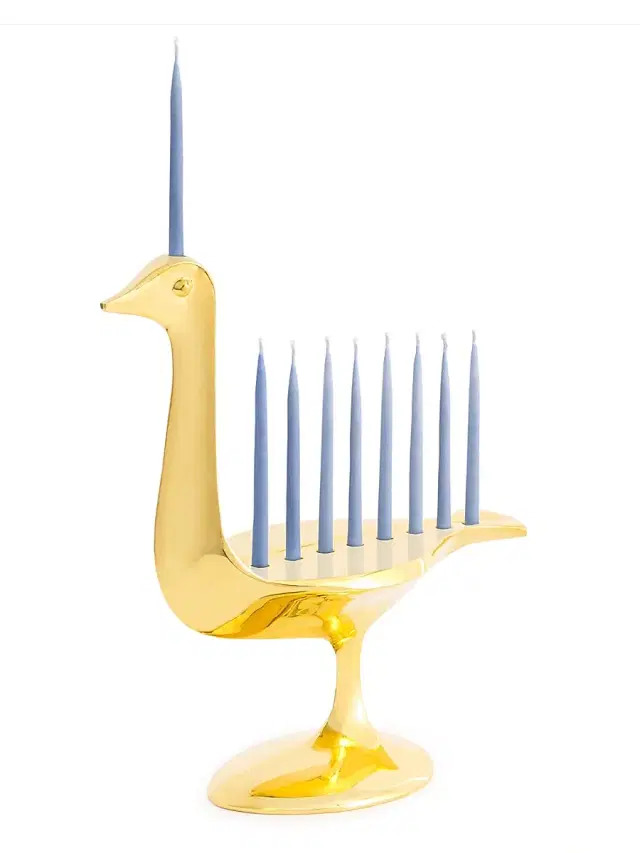 Judaica Bird Menorah - Brass