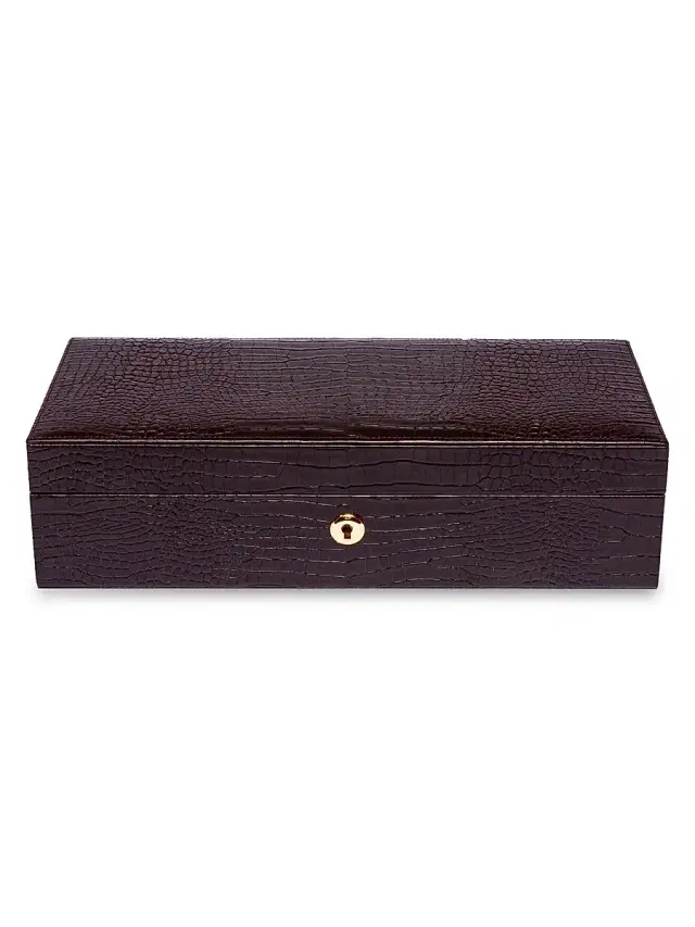 Brompton Five-Watch Leather Jewelry Box - Brown