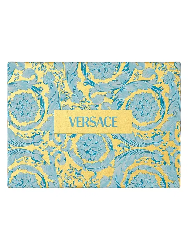 Versace Holiday Logo Notecard Set - Blue
