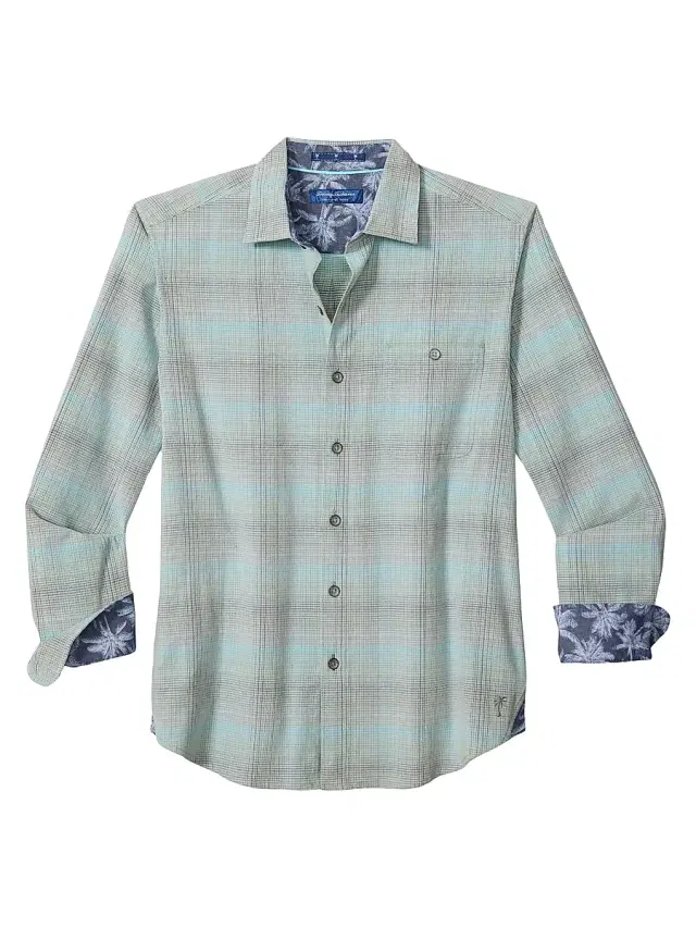 Tommy Bahama Men's Coastline Cord Shoreline Vines Cotton Shirt - Baby Fern