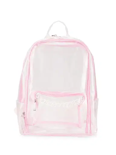 Bari Lynn Girl's Translucent Glitter Backpack - Clear Pink | Thumbnail 1
