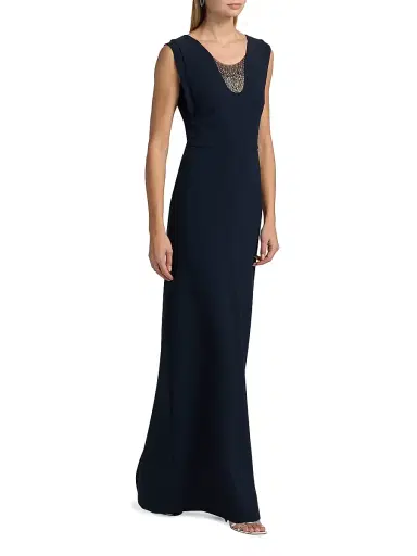 SACHIN & BABI Women's Natalie Embellished Stretch-Crepe Scoopneck Gown - Midnight - Size 10 | Thumbnail 2 SACHIN & BABI Women's Natalie Embellished Stretch-Crepe Scoopneck Gown - Midnight - Size 10 | Thumbnail 2