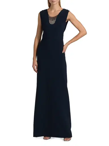 SACHIN & BABI Women's Natalie Embellished Stretch-Crepe Scoopneck Gown - Midnight - Size 10 | Thumbnail 3 SACHIN & BABI Women's Natalie Embellished Stretch-Crepe Scoopneck Gown - Midnight - Size 10 | Thumbnail 3