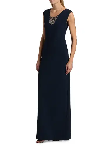 SACHIN & BABI Women's Natalie Embellished Stretch-Crepe Scoopneck Gown - Midnight - Size 10 | Thumbnail 4 SACHIN & BABI Women's Natalie Embellished Stretch-Crepe Scoopneck Gown - Midnight - Size 10 | Thumbnail 4