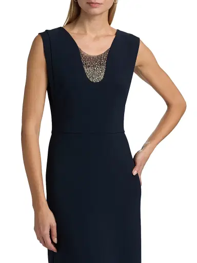 SACHIN & BABI Women's Natalie Embellished Stretch-Crepe Scoopneck Gown - Midnight - Size 10 | Thumbnail 6 SACHIN & BABI Women's Natalie Embellished Stretch-Crepe Scoopneck Gown - Midnight - Size 10 | Thumbnail 6