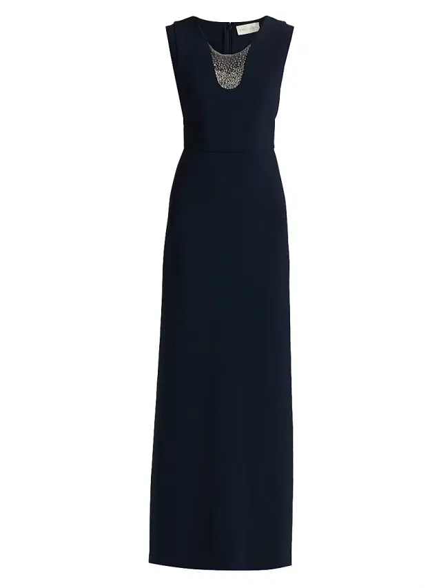 SACHIN BABI Women's Natalie Embellished Stretch-Crepe Scoopneck Gown - Midnight