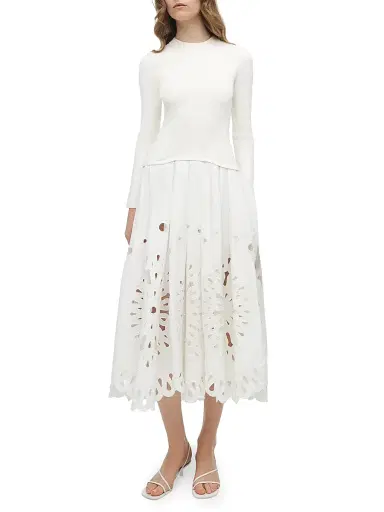 SIMKHAI Women's Daila Floral Appliqué Sleeveless Maxi Dress - White | Thumbnail 2