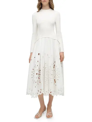 SIMKHAI Women's Daila Floral Appliqué Sleeveless Maxi Dress - White | Thumbnail 4