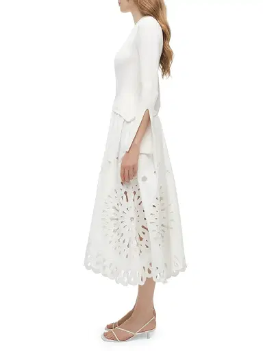 SIMKHAI Women's Daila Floral Appliqué Sleeveless Maxi Dress - White | Thumbnail 5