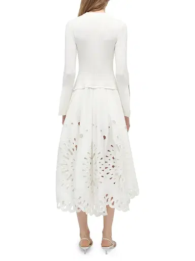 SIMKHAI Women's Daila Floral Appliqué Sleeveless Maxi Dress - White | Thumbnail 6