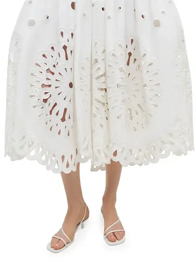 SIMKHAI Women's Daila Floral Appliqué Sleeveless Maxi Dress - White | Thumbnail 8
