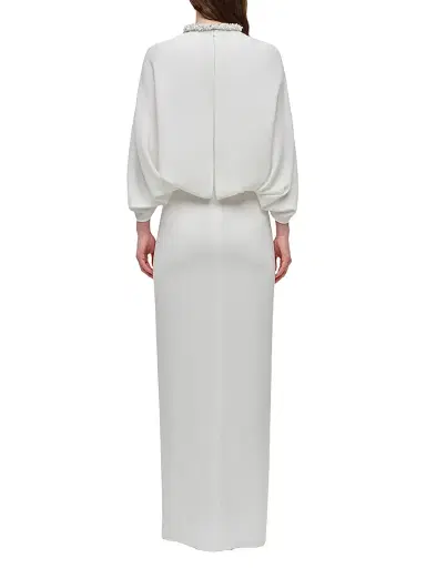 Simkhai Women's Annette Tie-Waist Cape Gown - Ivory Multi - Size 0 | Thumbnail 4