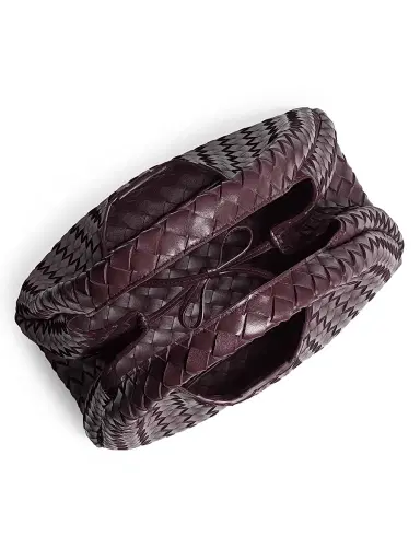 Bottega Veneta Women's Medium Campana Intrecciato Leather Shoulder Bag - Deep Mahogany | Thumbnail 4