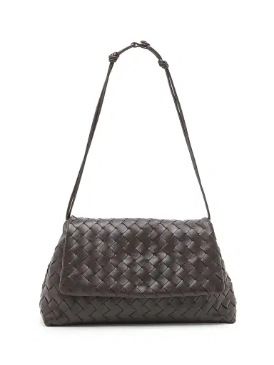 Bottega Veneta Women's Giorno Intrecciato Leather Shoulder Bag - Fondant Gold | Thumbnail 5