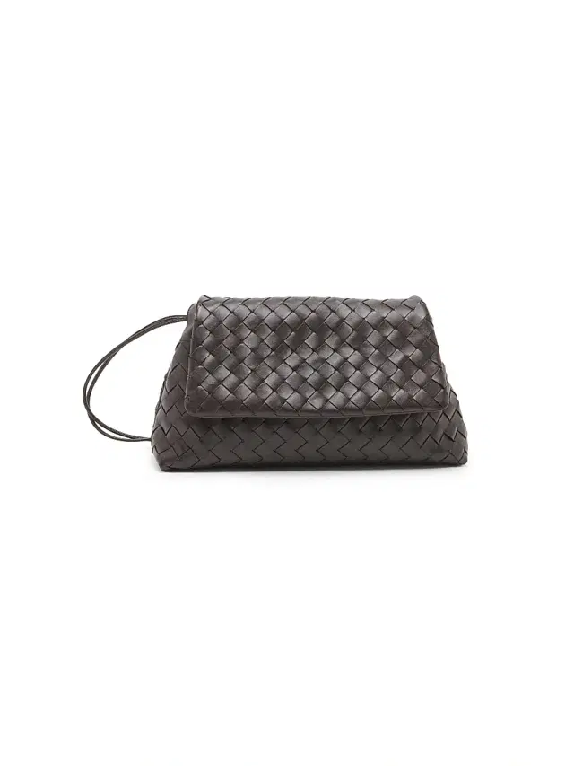 Bottega Veneta Women's Giorno Intrecciato Leather Shoulder Bag - Fondant Gold