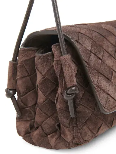 Bottega Veneta Women's Notturno Intrecciato Suede Pouch | Thumbnail 4