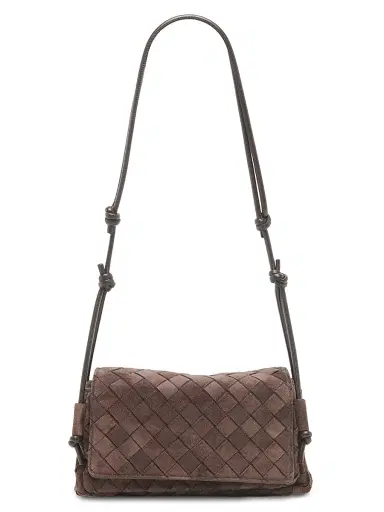 Bottega Veneta Women's Notturno Intrecciato Suede Pouch | Thumbnail 5