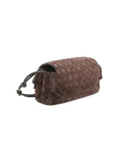 Bottega Veneta Women's Notturno Intrecciato Suede Pouch | Thumbnail 6